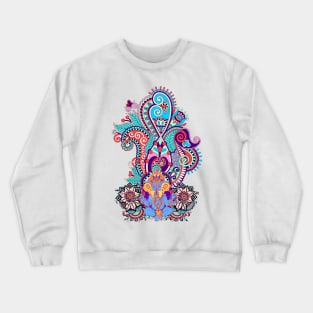 Ganesh Hindu Deity Colorful Paisley Ethnic India Motif Crewneck Sweatshirt